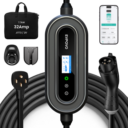 EV Charger Level 2 32 Amp J1772 Portable EV Charger, ETL Listed