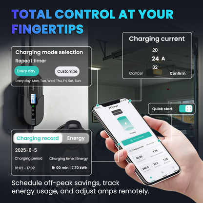 EV Charger Level 2 32 Amp J1772 Portable EV Charger, ETL Listed
