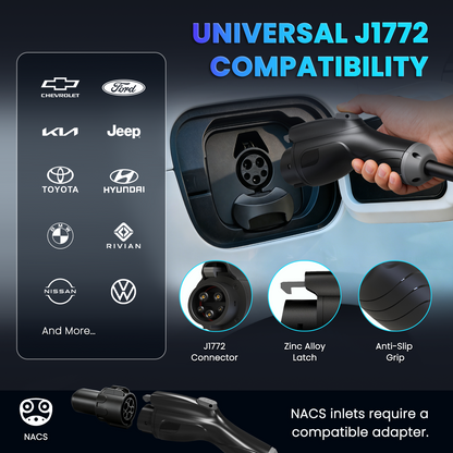 EV Charger Level 2 32 Amp J1772 Portable EV Charger, ETL Listed