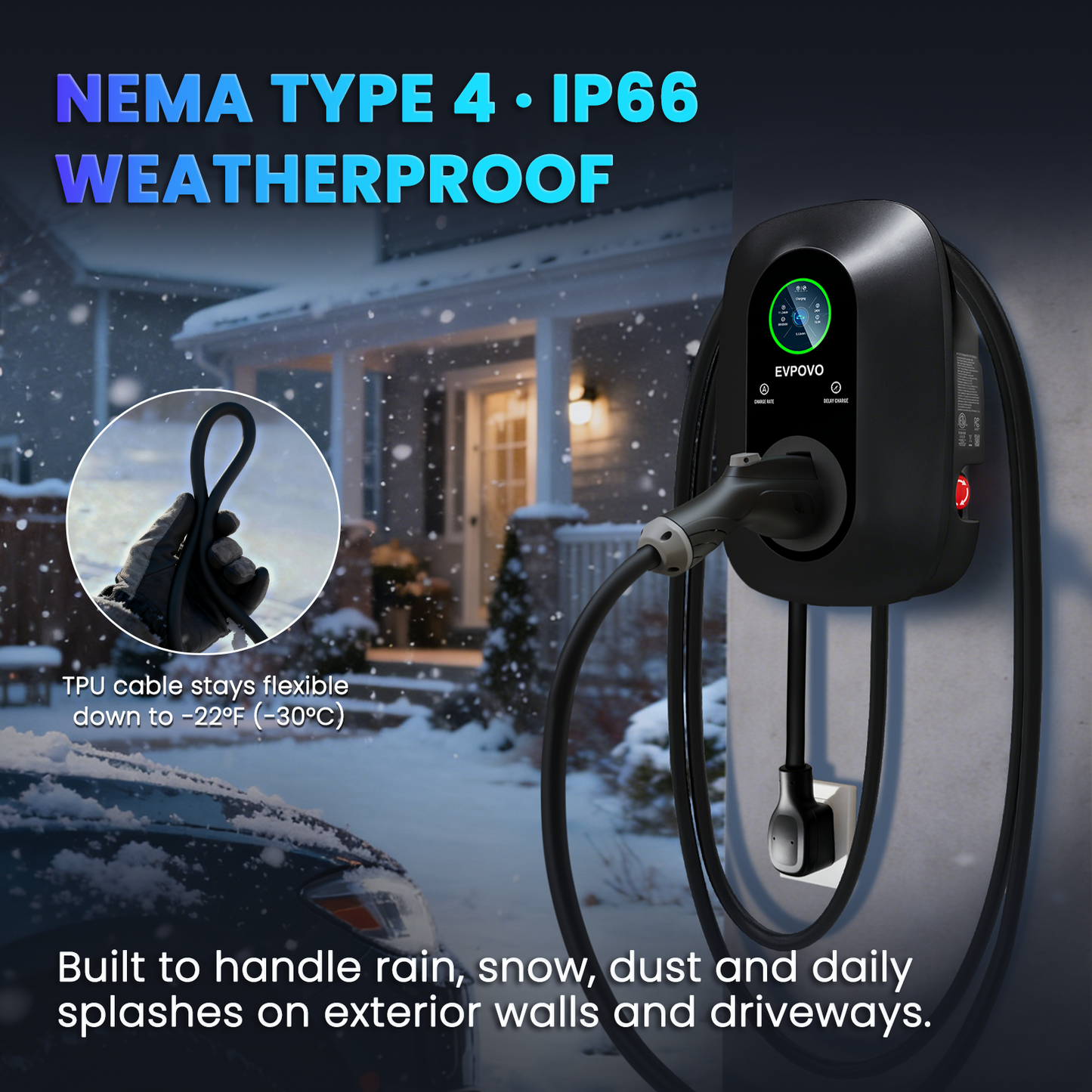 40 AMP J1772 Plug in NEMA 14-50 EV Charger
