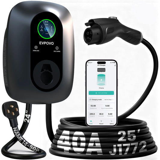40 AMP J1772 Plug in NEMA 14-50 EV Charger