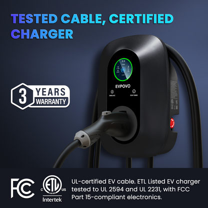 40 AMP J1772 Plug in NEMA 14-50 EV Charger